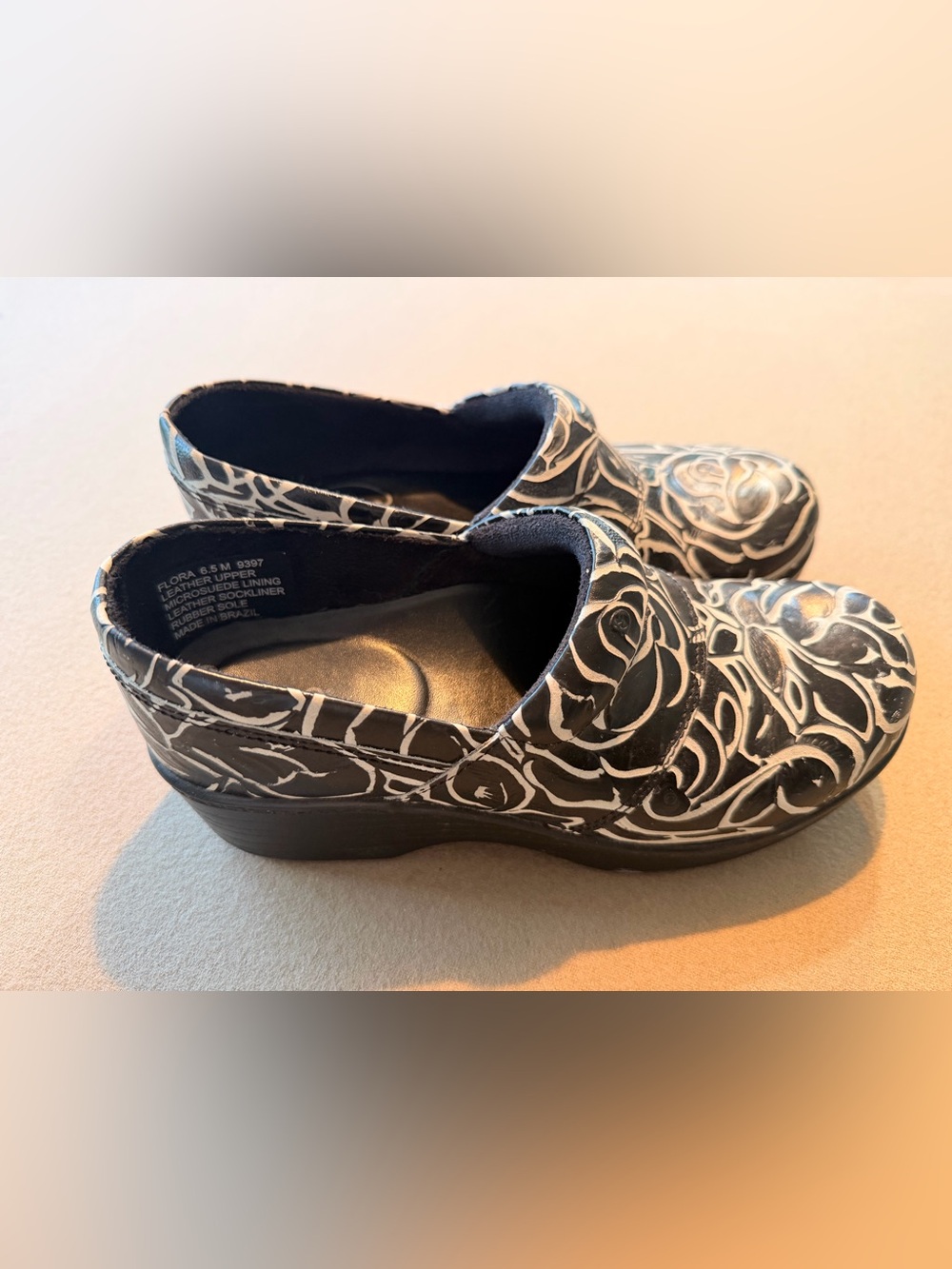 Abeo B.I.O. Flora Leather Comfort Clogs Women's Size 9M Slid Resistant